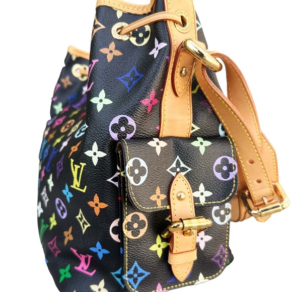 Authentic💕 Louis Vuitton Petit Noe Bucket Bag Monogram Multicolor Black - Picture 7 of 11